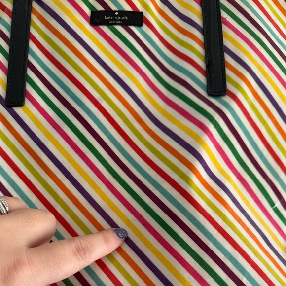 Kate Spade New York Bon Daycation Shopper Rainbow Stripped - Picture 3 of 6